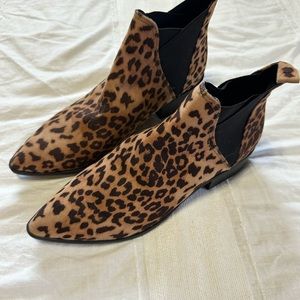 Never worn, leopard booties